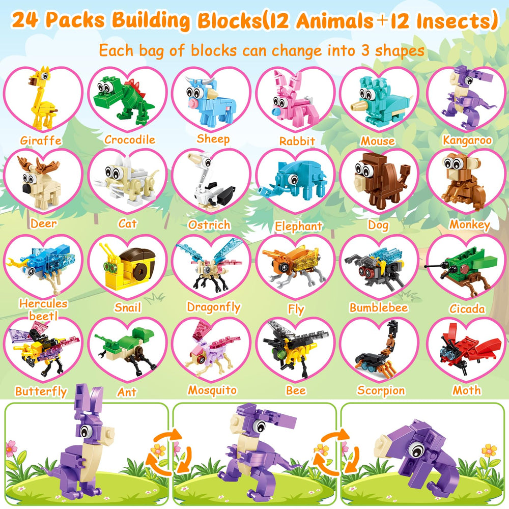 Ciesa animal and insect blocks with 24 boxes for easy TO &amp; FROM cards.