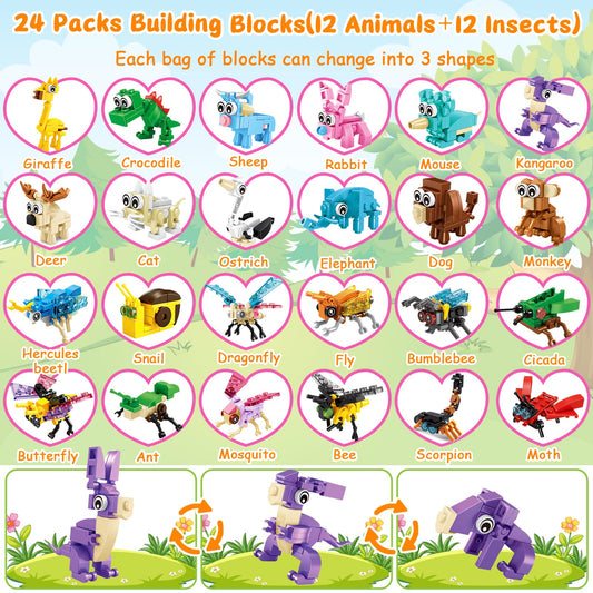 Ciesa animal and insect blocks with 24 boxes for easy TO &amp; FROM cards.