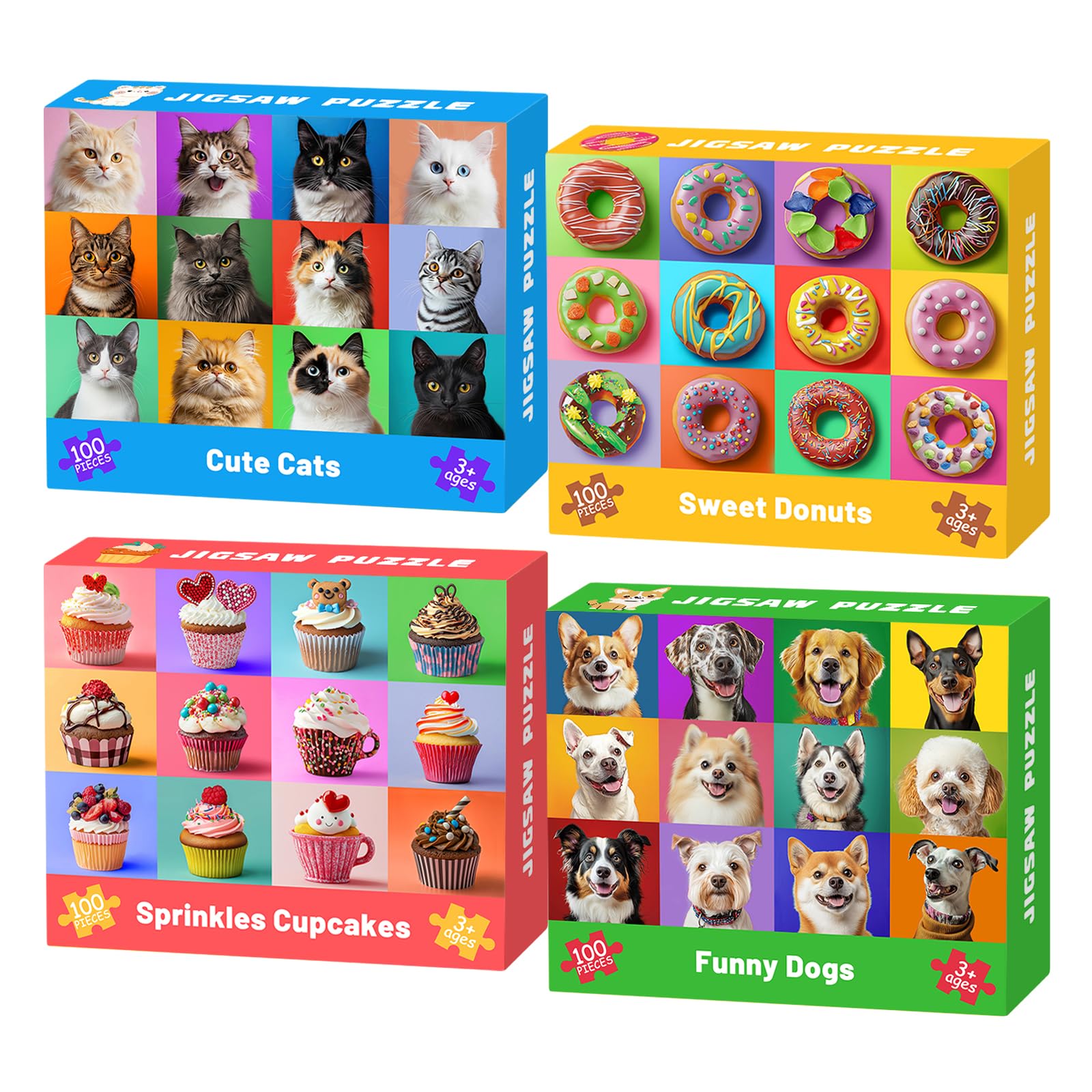 Ciesa dogs 100-piece puzzle pack enhances visual recognition and focus.