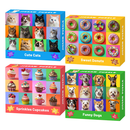 Ciesa dogs 100-piece puzzle pack enhances visual recognition and focus.
