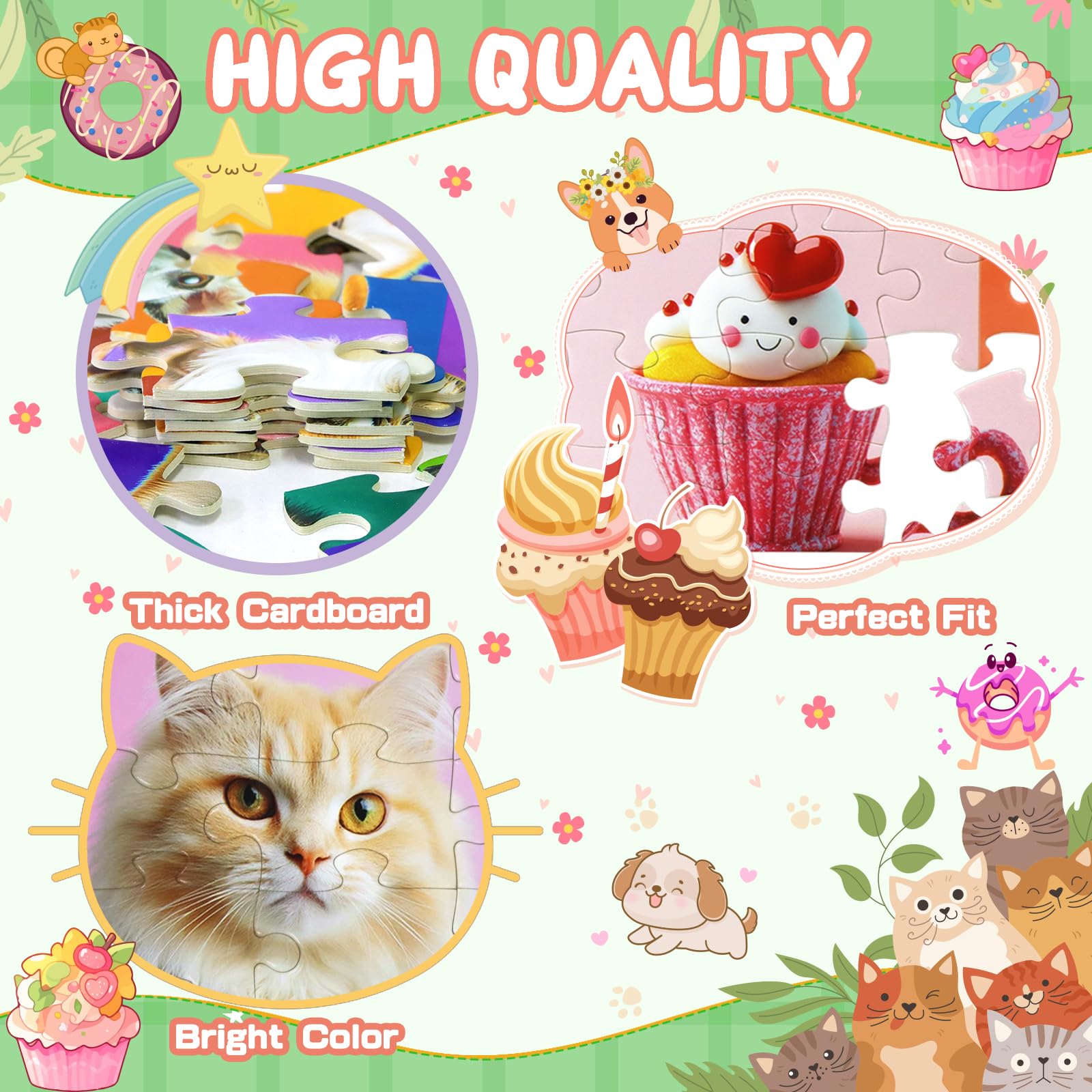 Ciesa donuts cupcakes 100-piece puzzles foster color recognition and logic.