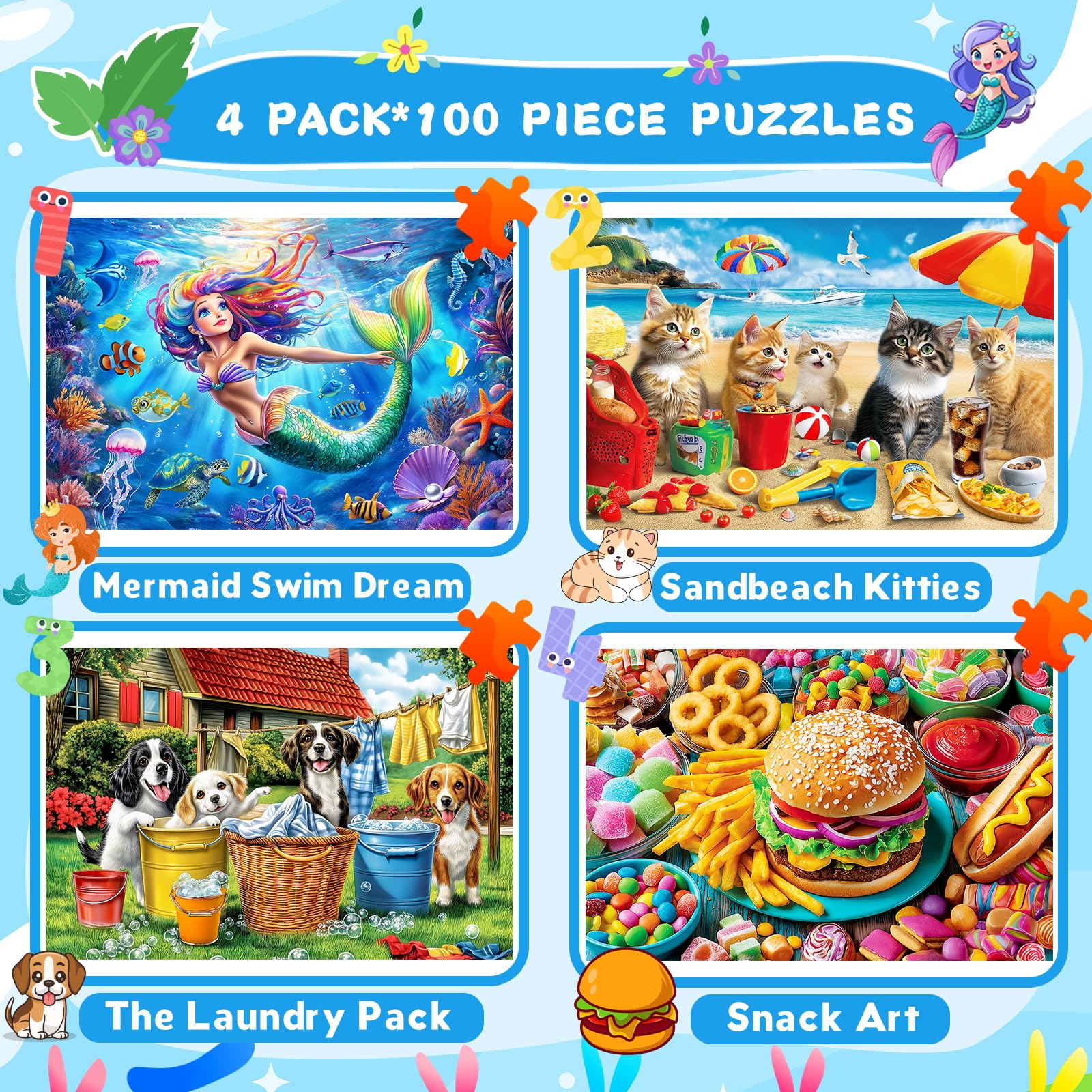 Ciesa Sandbeach Kitties puzzle scene invites imaginative play and focus.