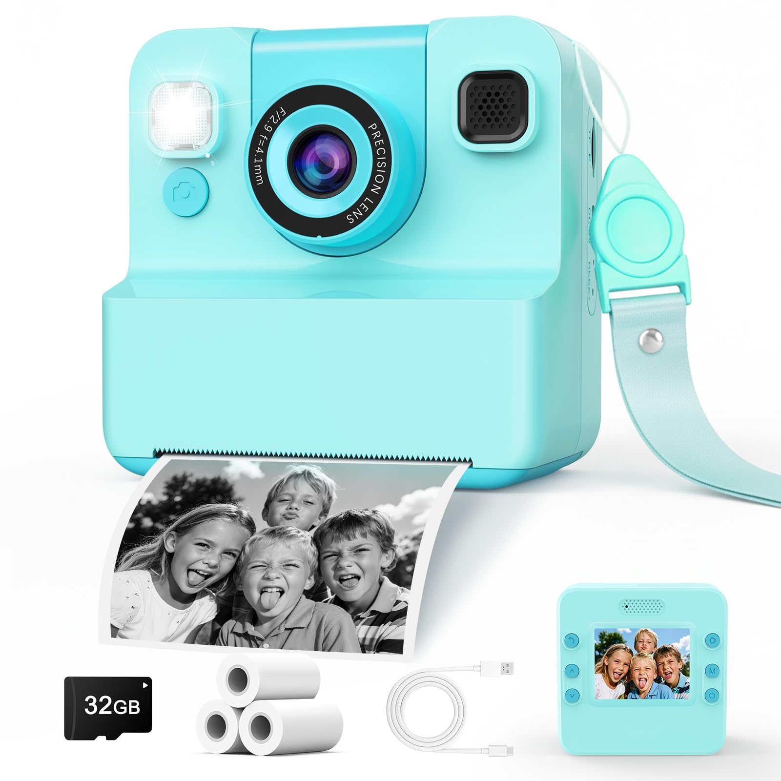 CIGXAVO Kids Camera flip-up selfie feature enables easy group photos.