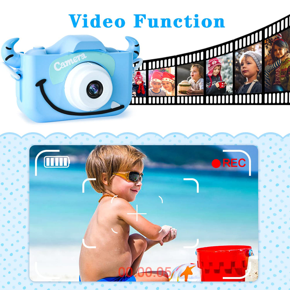 CIMELR Kids Camera includes 32GB card for instant storage of photos and videos.