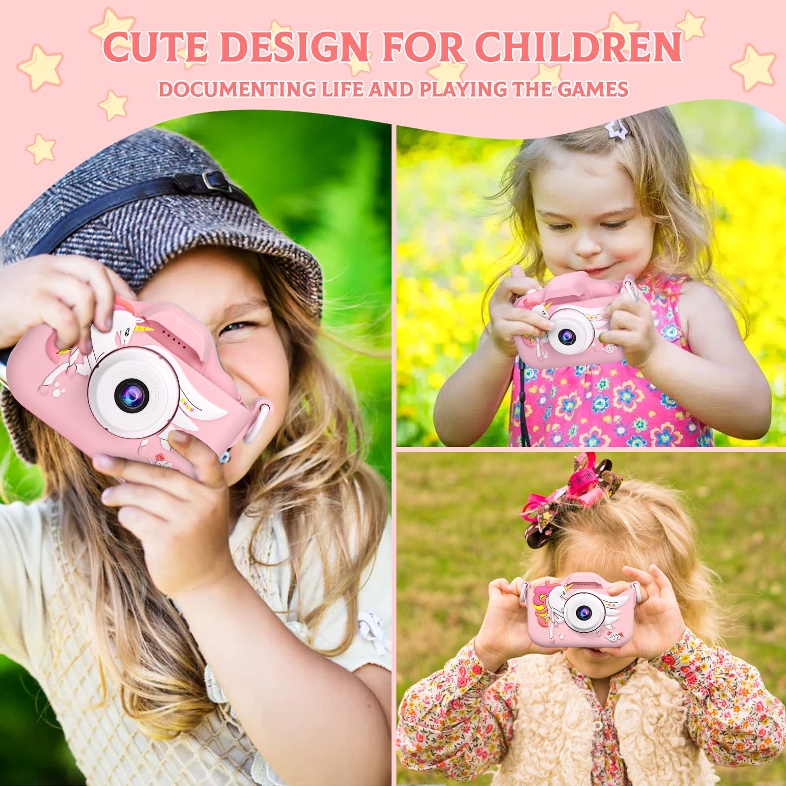 CIMELR kid's camera includes 32GB TF card for ample storage