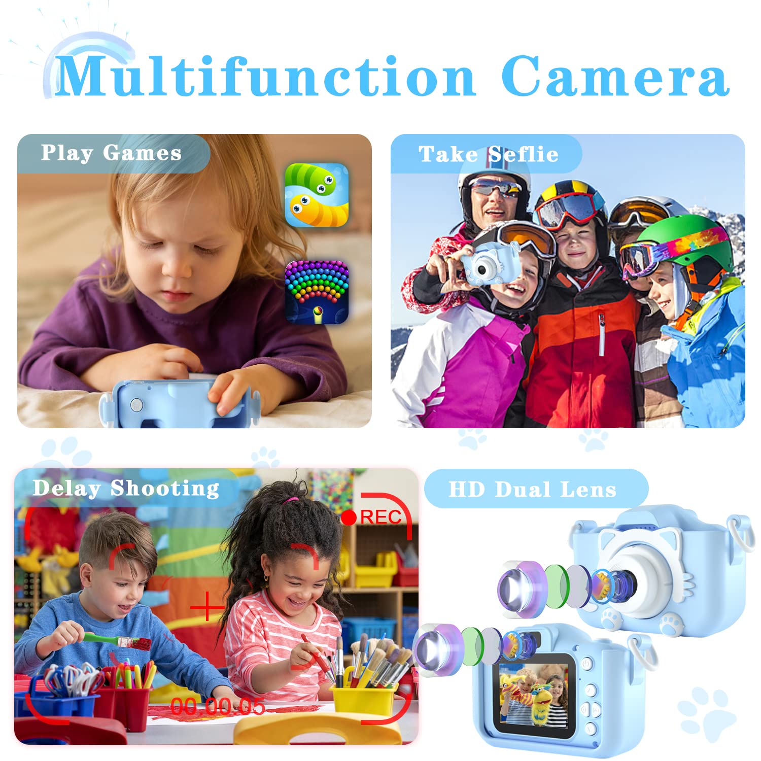 CIMELR kids camera durable design withstands bumps and drops.