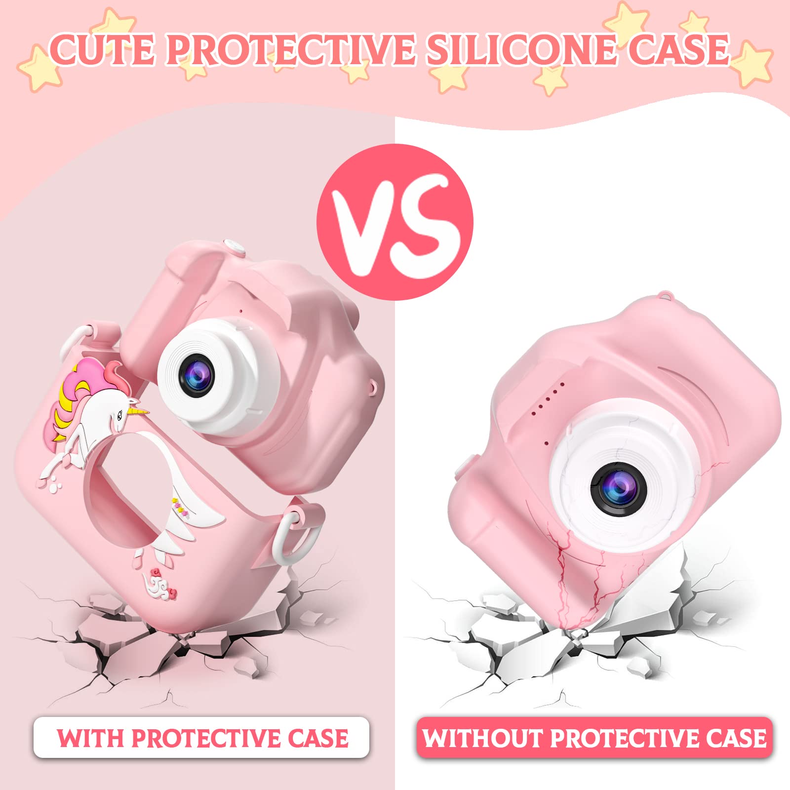 CIMELR kid's camera with front and rear HD lenses for clear photos