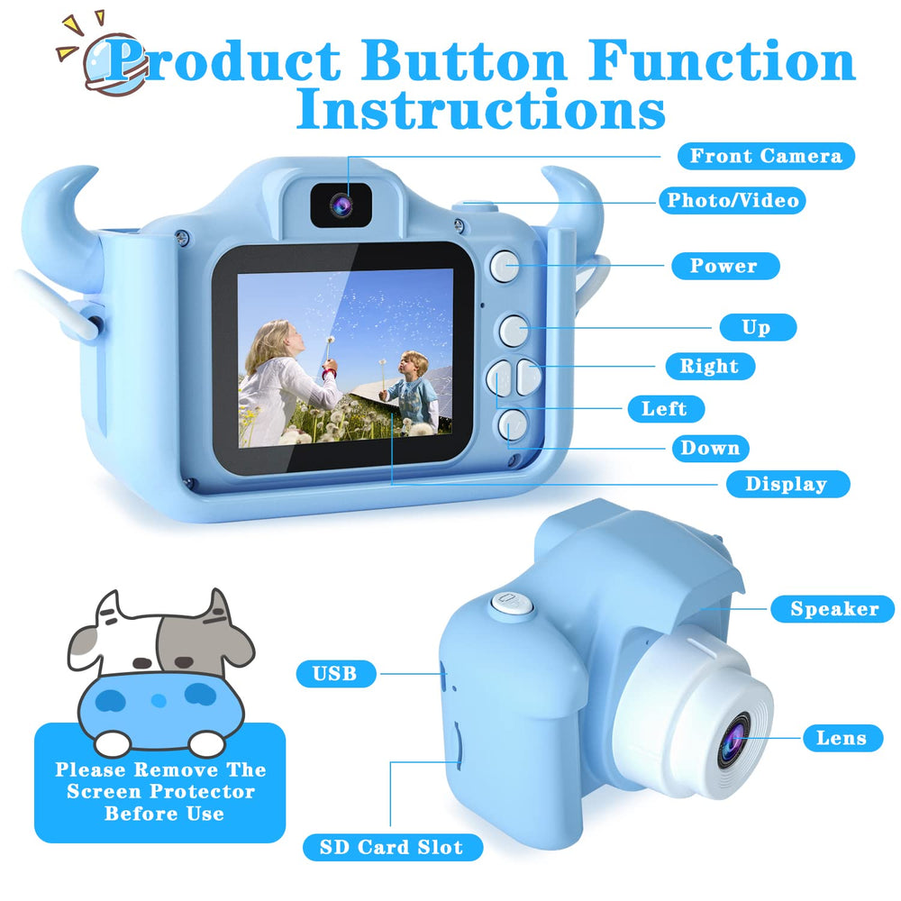 CIMELR Kids Camera with front/rear HD lens captures clear memories during playtime.