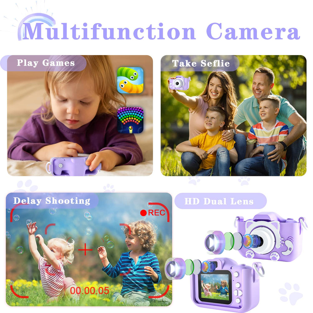 CIMELR kids camera attached to a lanyard for easy carrying