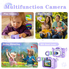 CIMELR kids camera attached to a lanyard for easy carrying