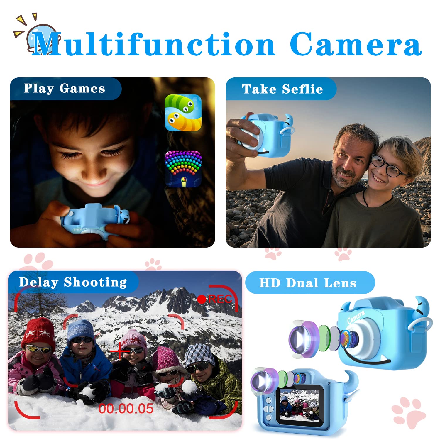 CIMELR Kids Camera comes with a lanyard for easy carrying on adventures.
