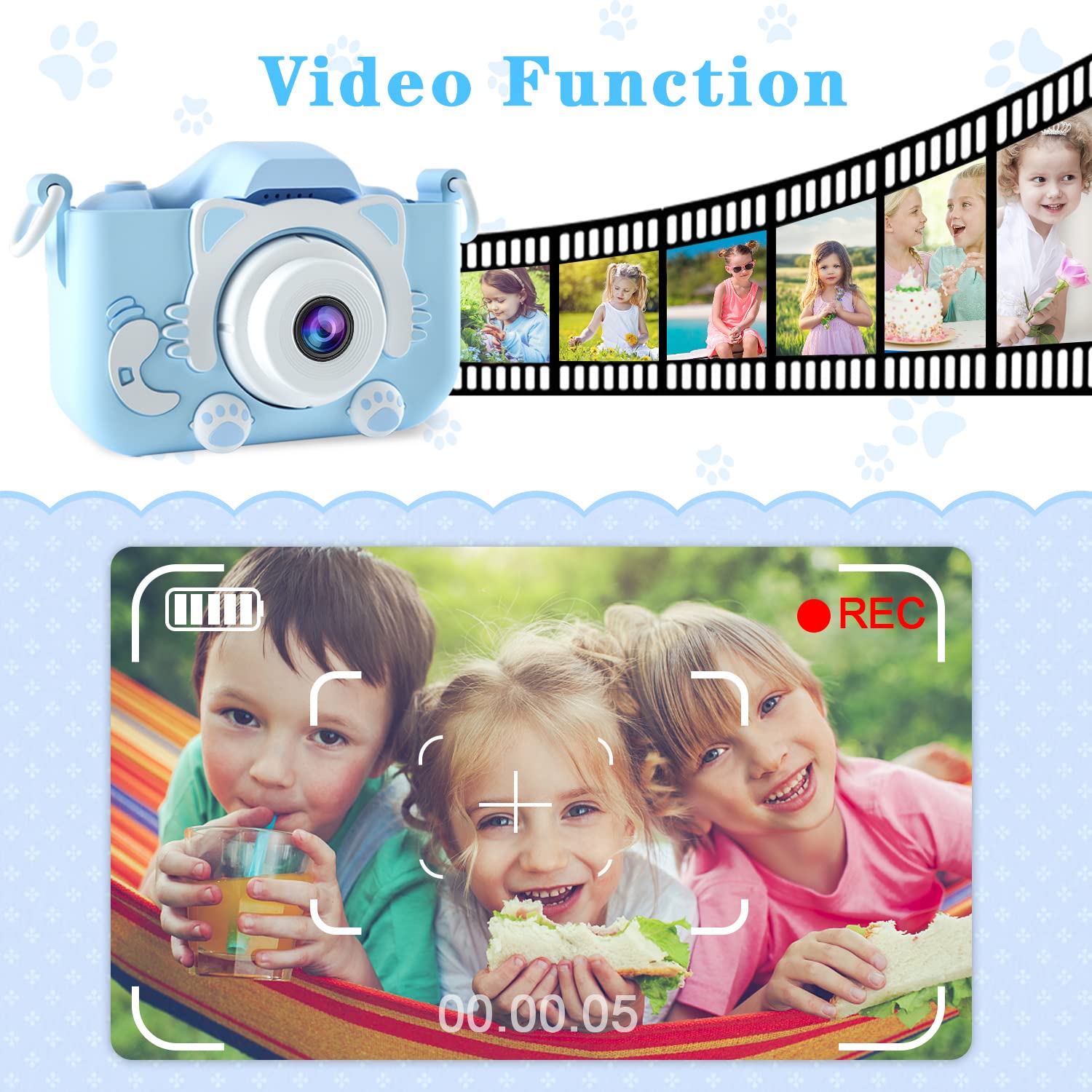CIMELR kids camera included lanyard enables hands-free carrying.