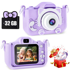 CIMELR kids camera with protective silicone case on front view for safe play