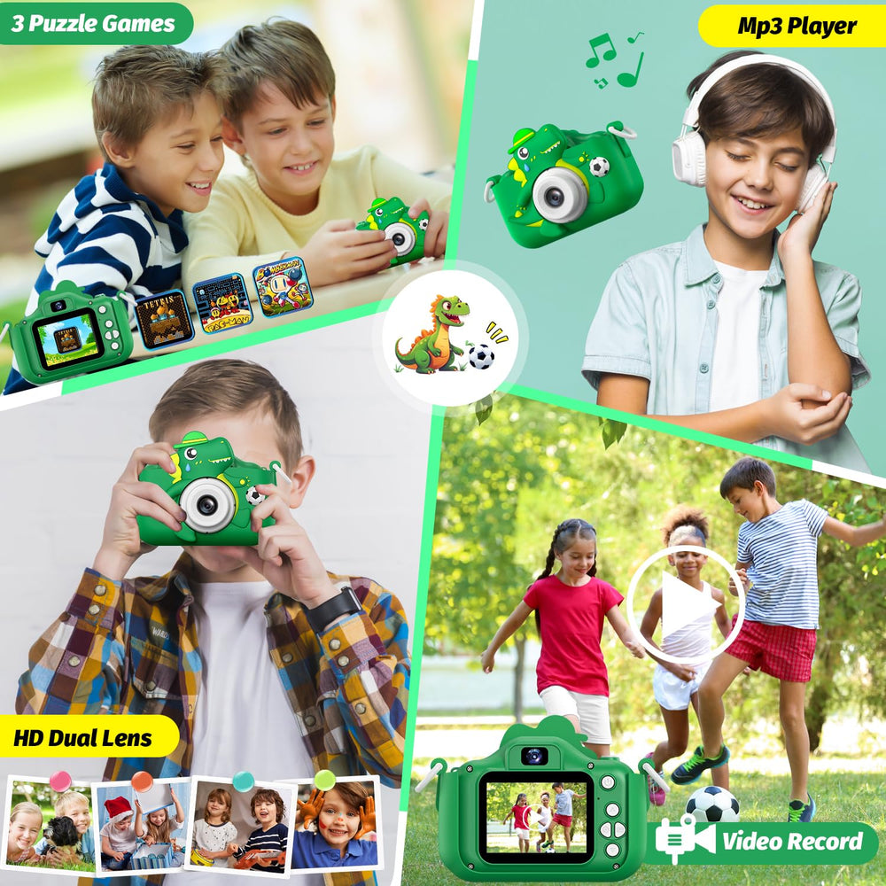 Cimizi dinosaur camera in hand demonstrates kid-friendly grip for small hands