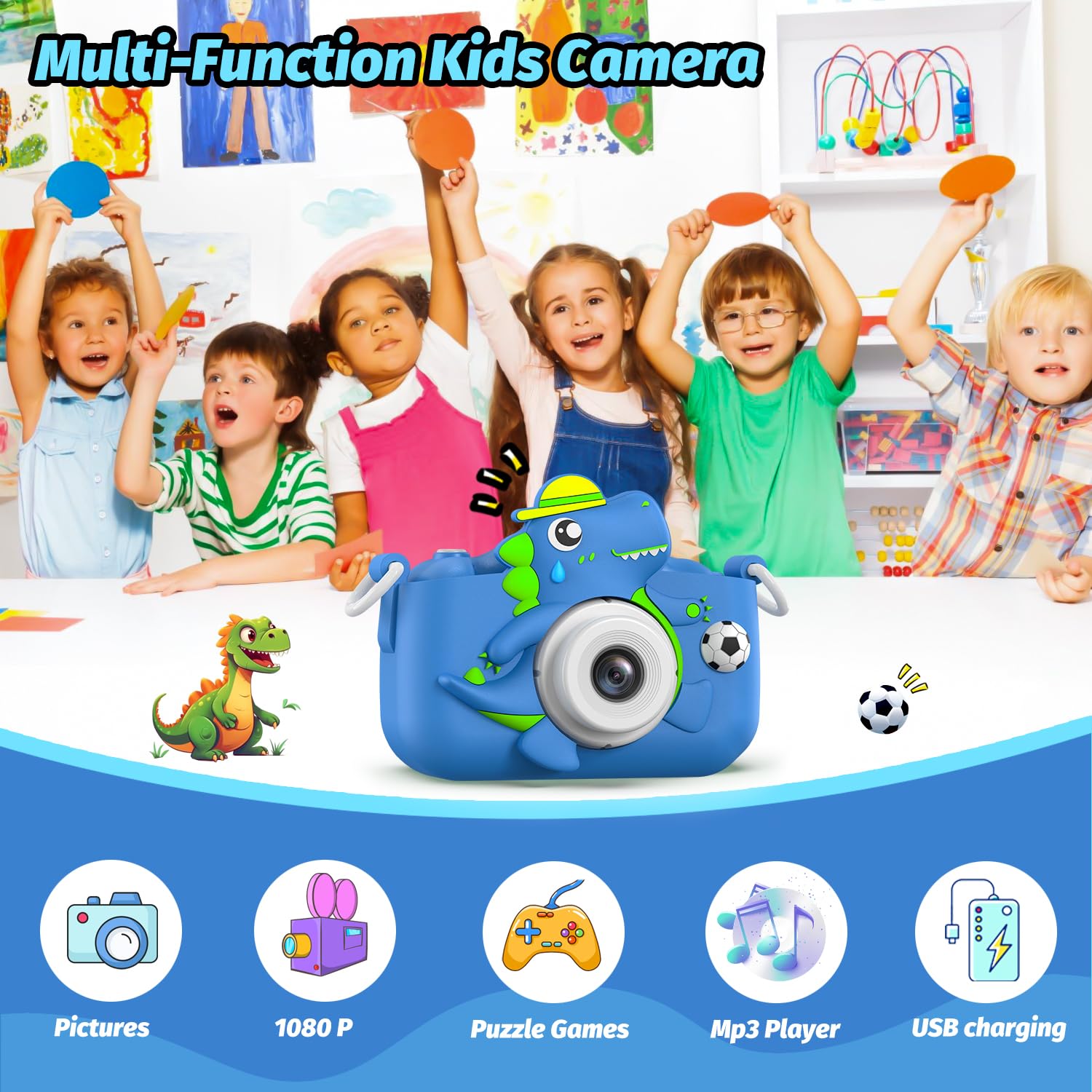 Cimizi dinosaur kids camera protective silicone case for drop resistance