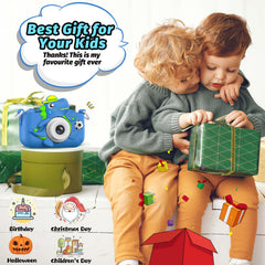 Cimizi dinosaur kids camera rear view highlighting rear camera for versatile shots