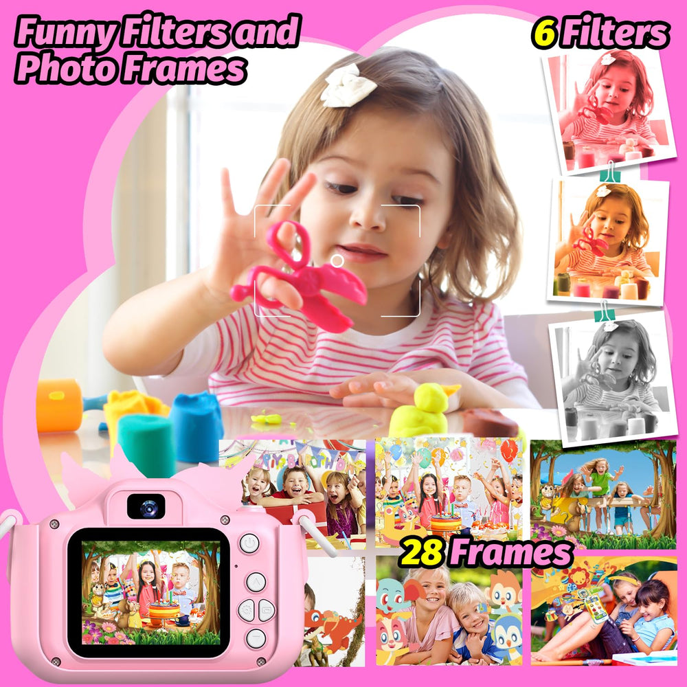 Cimizi Kids Camera offers puzzle games, frames, and filters to spark creativity.
