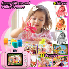 Cimizi Kids Camera offers puzzle games, frames, and filters to spark creativity.
