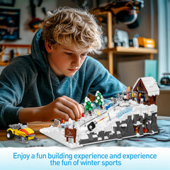 CinamixBrax Winter Sports Kit contents highlight the complete building experience.