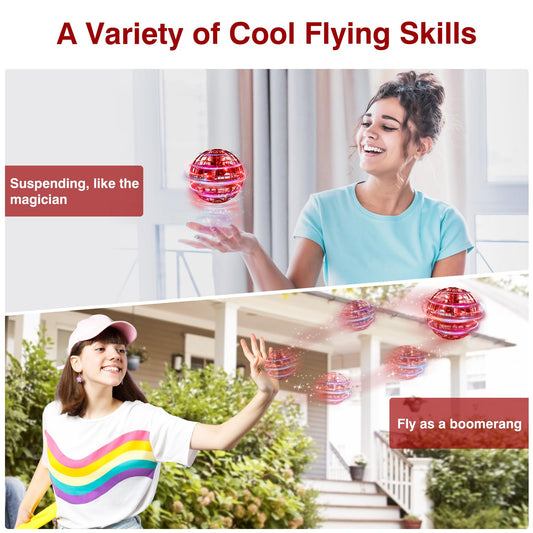 Ciniffo Flying Orb Ball red in-flight action captures dynamic boomerang motion