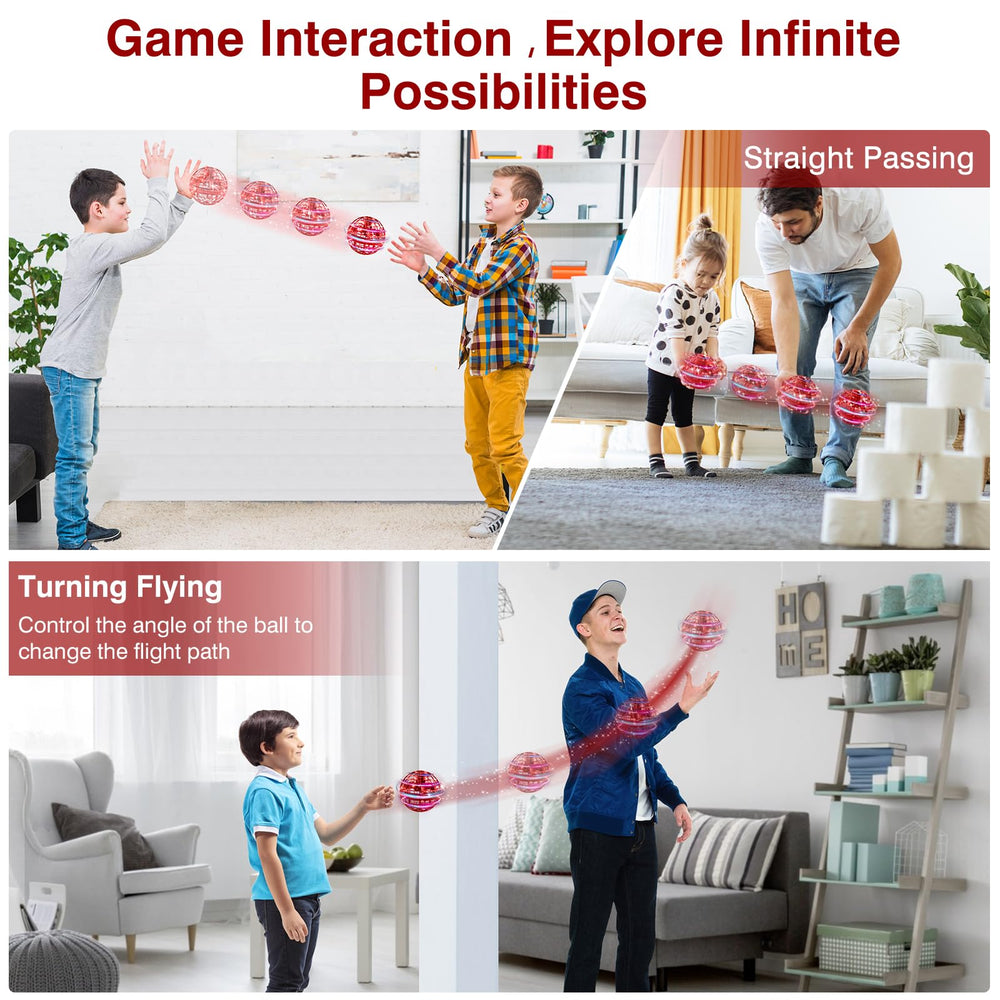 Ciniffo Flying Orb Ball red spinner action during return arc for fun