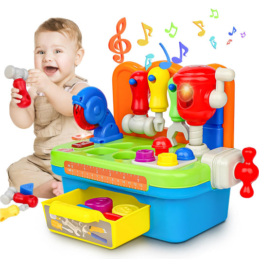 Cinne Toddler Tool Set bench with light and sound for interactive play