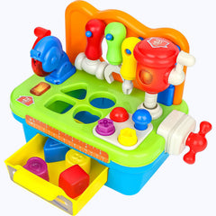 Kid turns screws and knobs for fine motor practice on Cinne bench