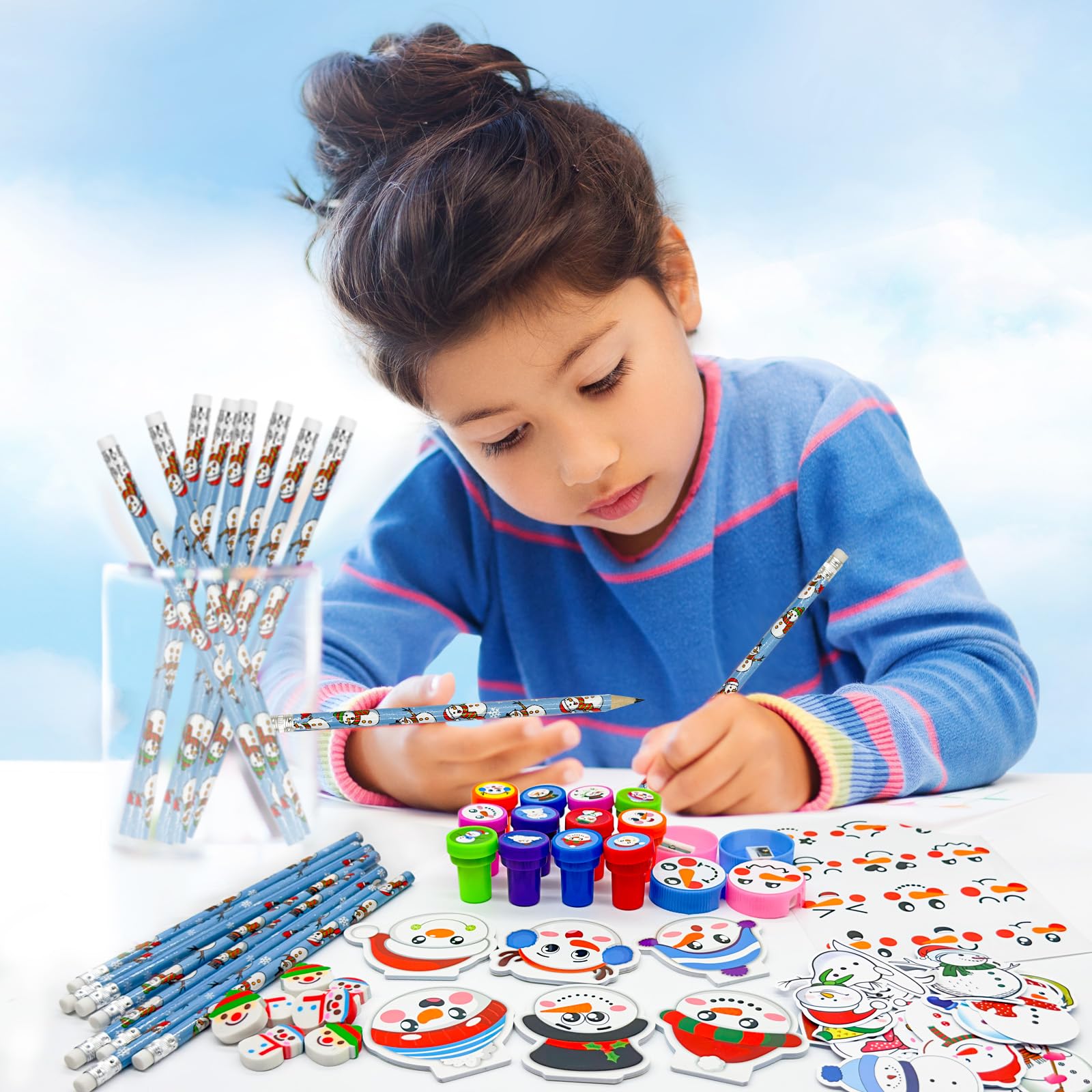 Cinrobiye Christmas tree pencil sharpeners add festive desk utility.