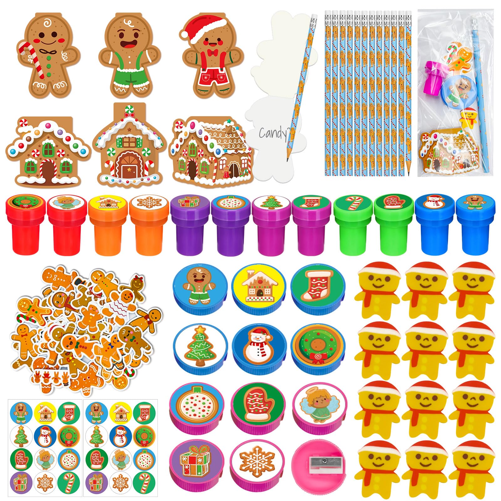 Cinrobiye Gingerbread Christmas stationery set for classroom rewards.