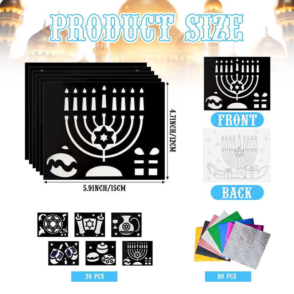 Cinrobiye 80 colorful foil sheets for sparkling Hanukkah crafts and DIY decorations.