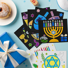 Cinrobiye gift-ready Hanukkah foil art set ideal for goodie bags and party favors.