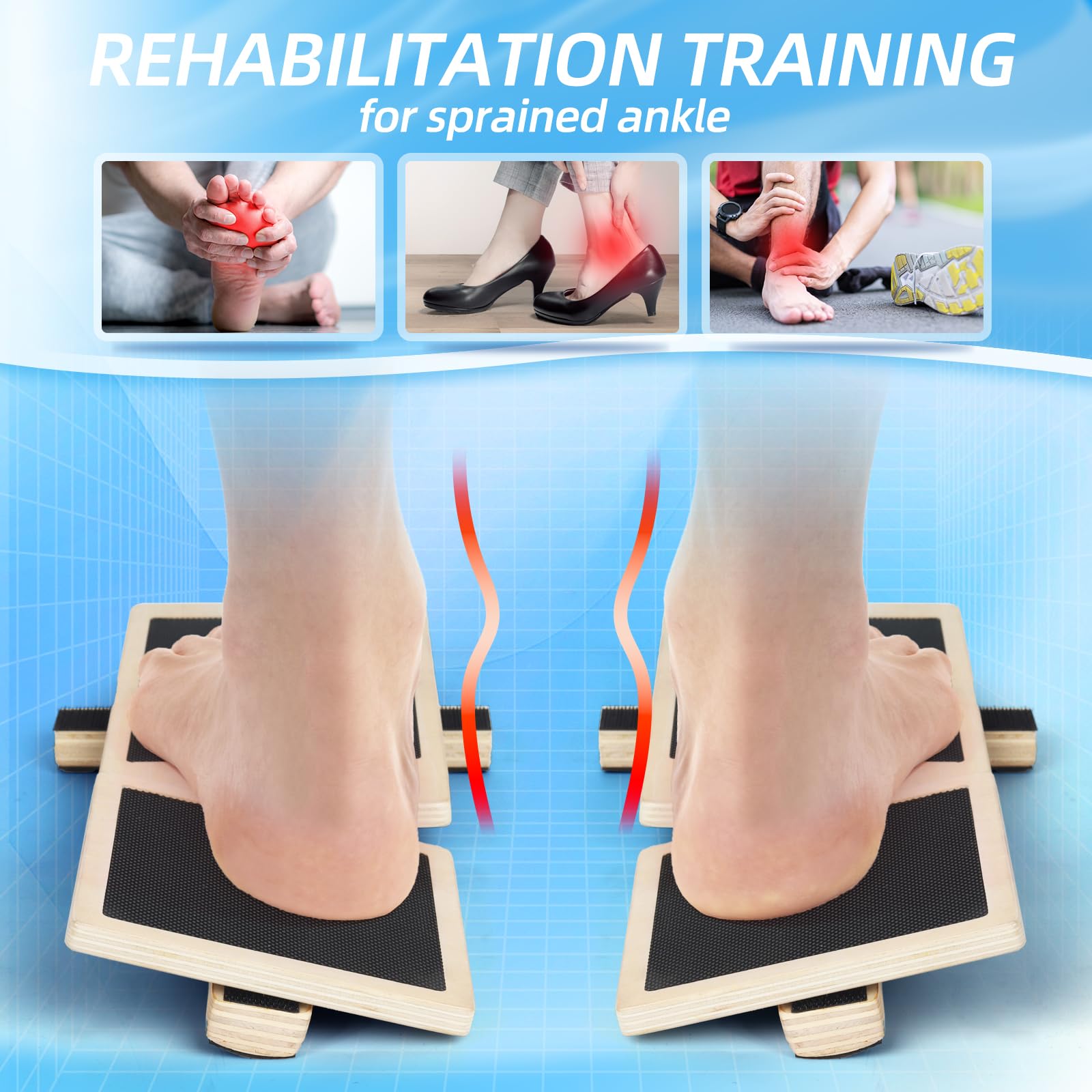CINWELLER Ankle Balance Board anti-slip surface for secure grip during exercises