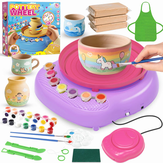 Cmiolacuna pottery wheel for kids in action, sparks imaginative play and hands-on learning