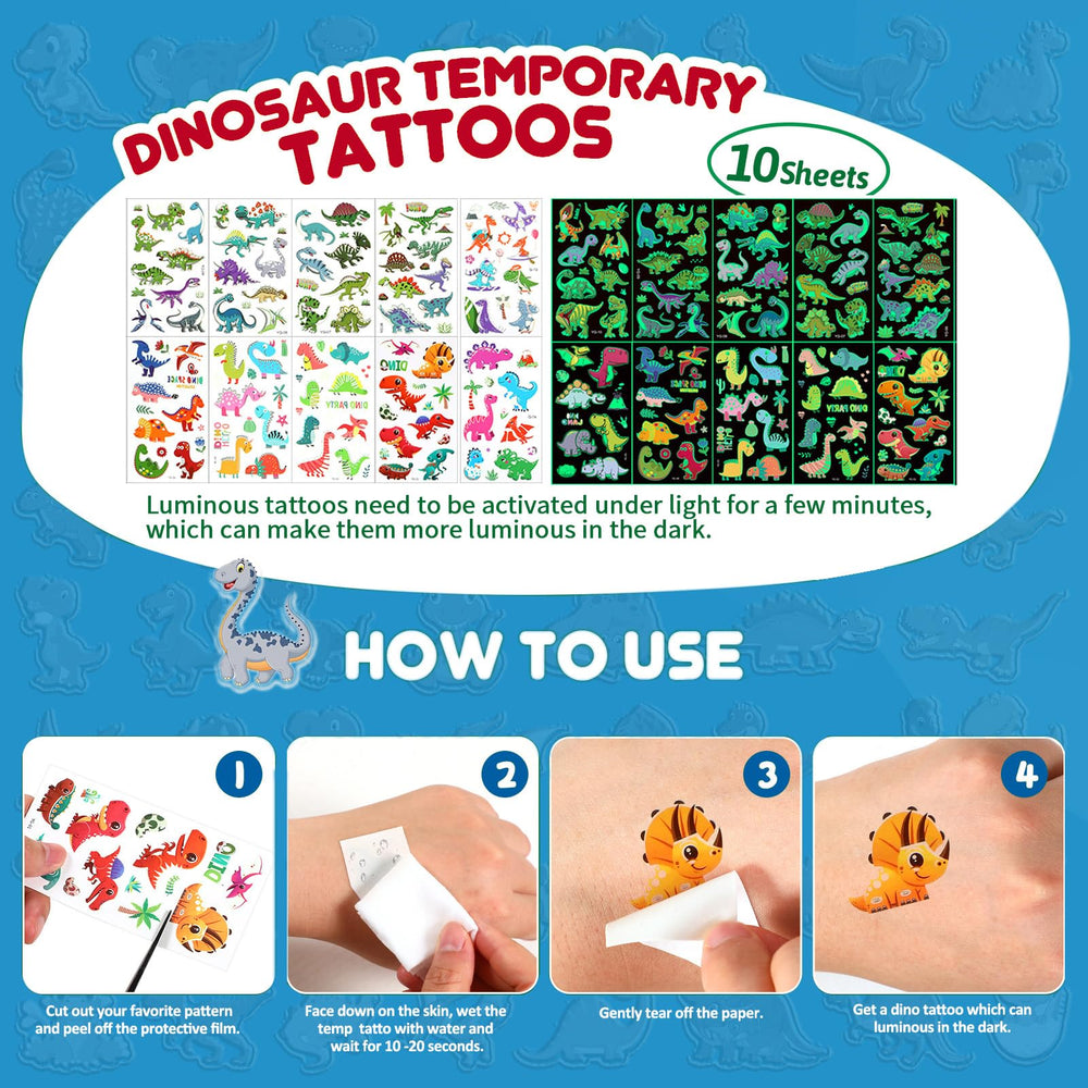 CIRDOTSH dino tattoo stickers offer removable body art for games