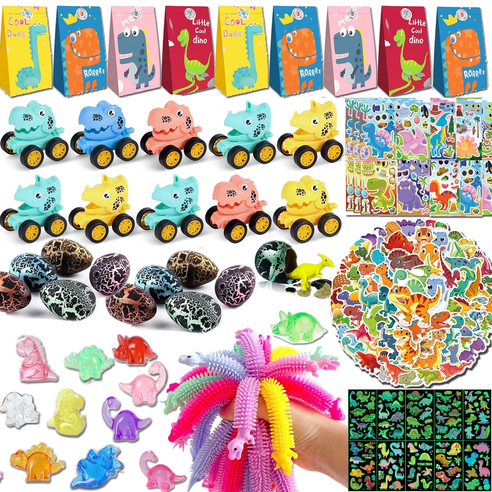 CIRDOTSH pull-back dinosaur cars for party favors and quick play