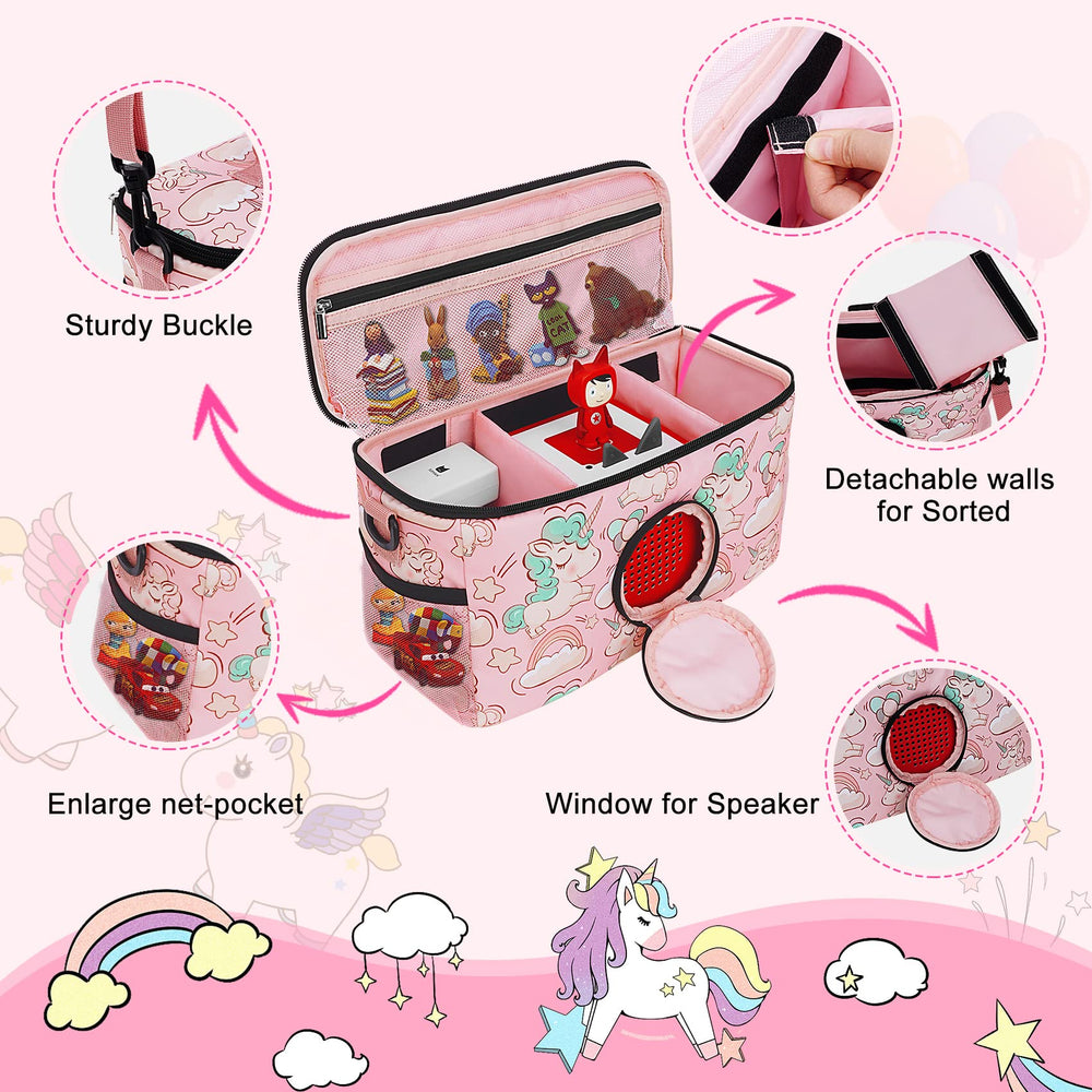 Ciseret Toniebox carry case side pocket storage keeps Tonies organized