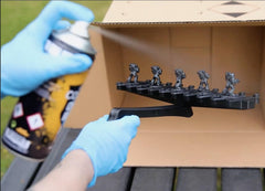Citadel Chaos Black aerosol can features an ergonomic grip for steady priming.