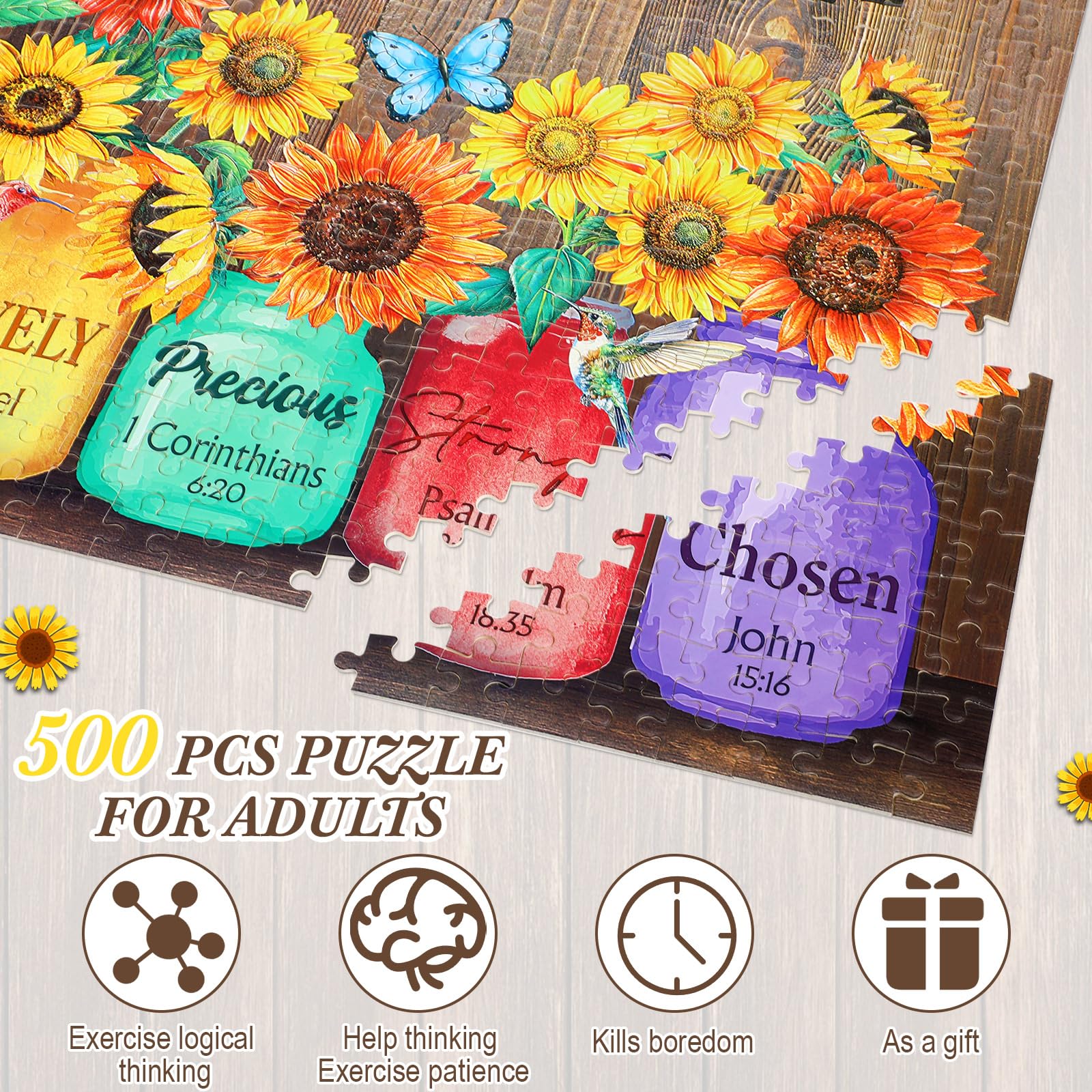 Civaner 500-piece Christian puzzle wall art: transforms puzzle time into decorative centerpiece.