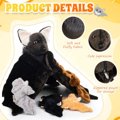 Civaner black baby bat plush 5-inch a cute travel companion.