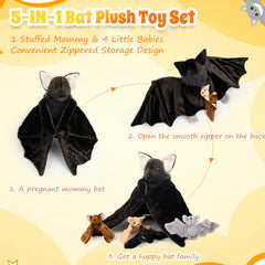 Civaner brown baby bat plush 5-inch colorful playtime companion.