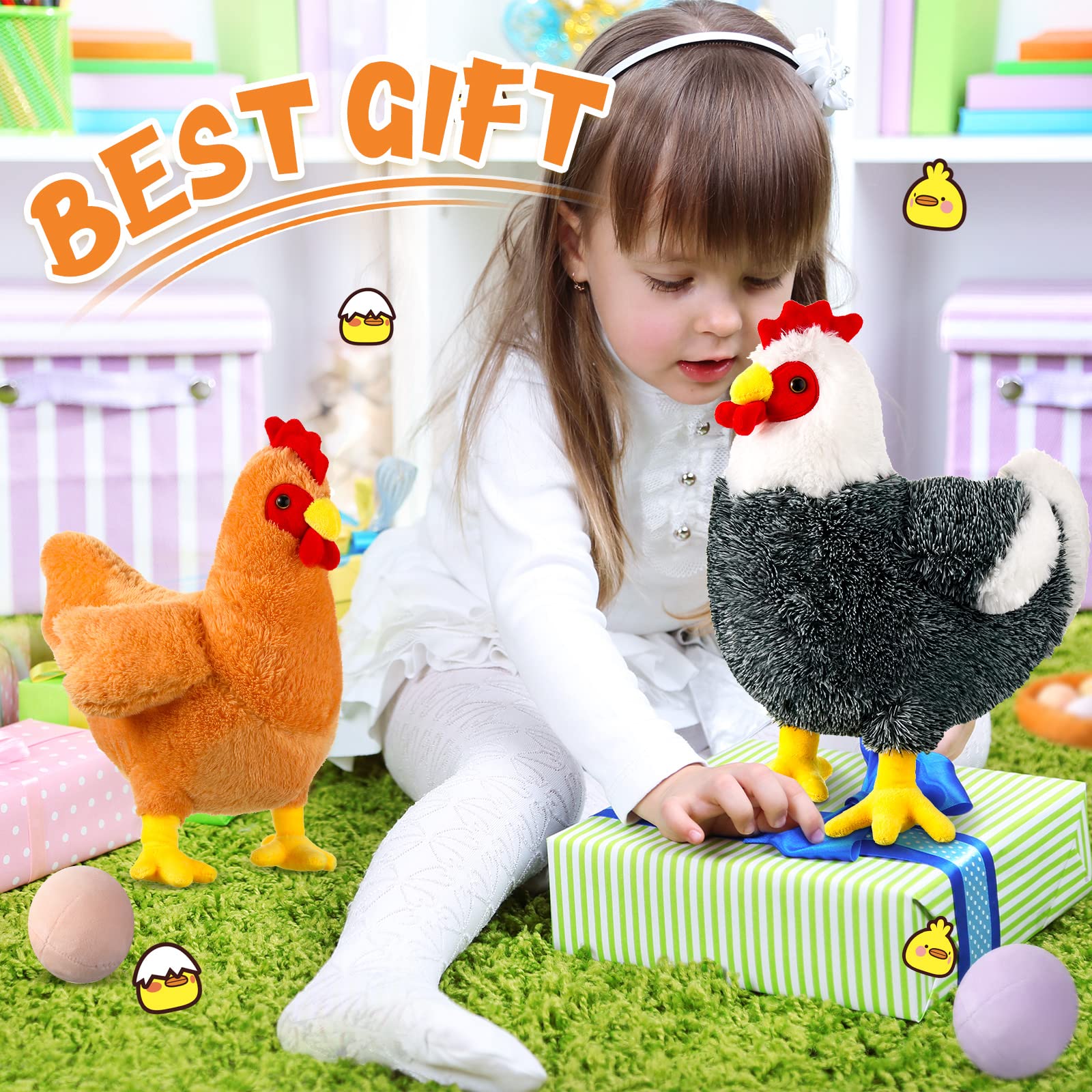 Civaner chicken plush gift set, ideal for birthdays and celebrations.