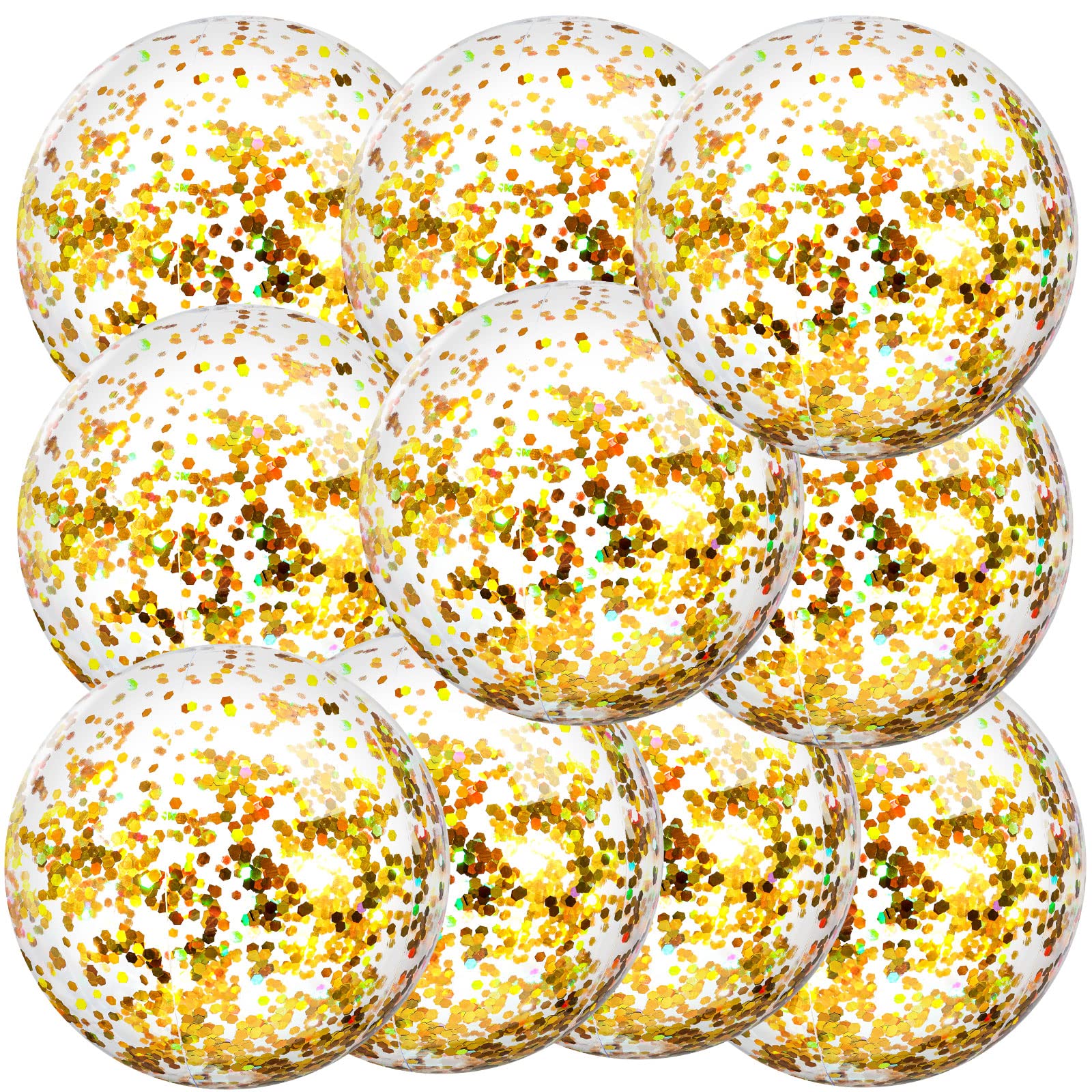 Civaner glitter beach ball 16-inch gold surface adds festive sparkle to pool parties.