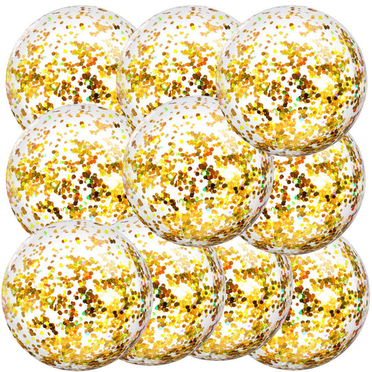 Civaner glitter beach ball 16-inch gold surface adds festive sparkle to pool parties.