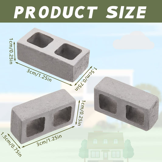 Civaner mini bricks grey square side view showing textured surface for dioramas