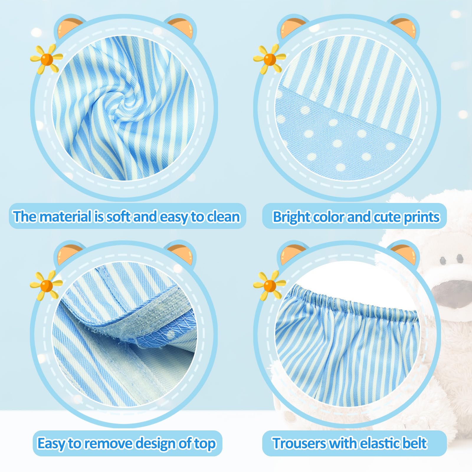 Civaner plush bear clothes close-up showing neat stitching and fit.