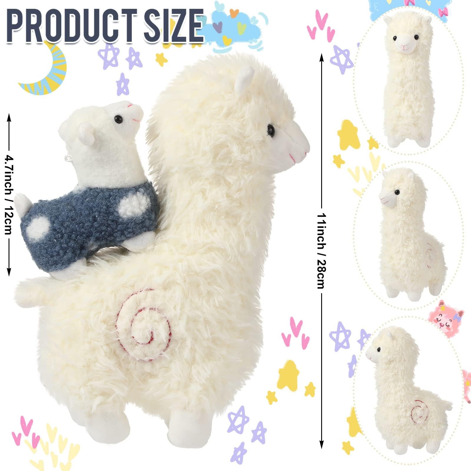 Civaner soft plush llama material offers cuddly, durable play.