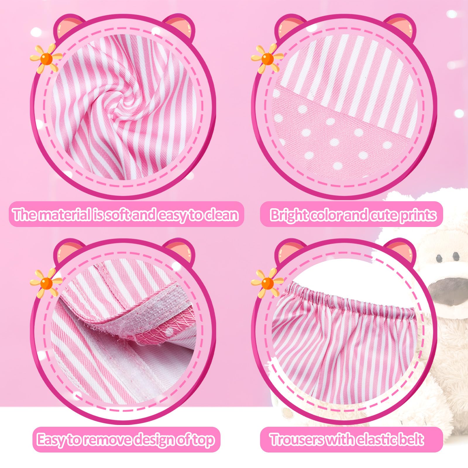 Civaner Stripe Bear Clothes hat adds playful charm to any bear