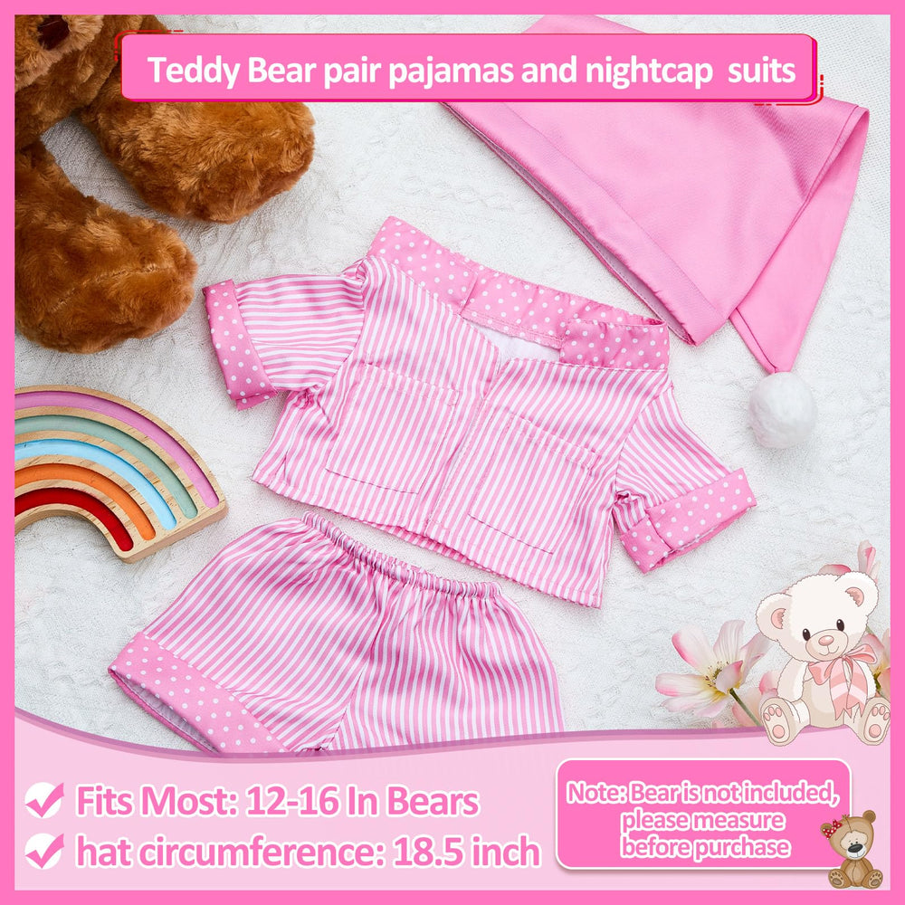 Civaner Stripe Bear Clothes pants, easy dressing for 12–16 inch bears