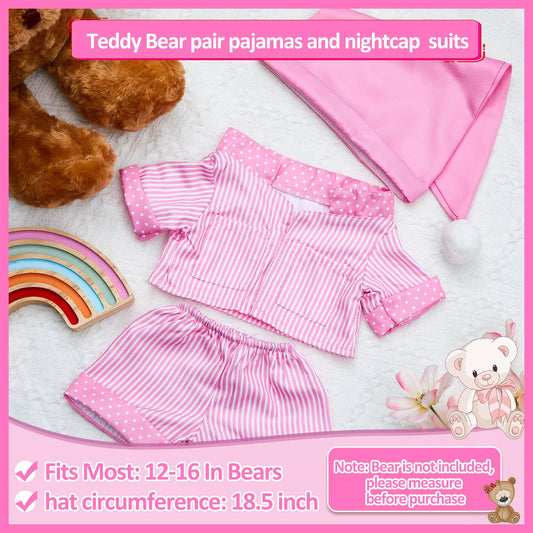 Civaner Stripe Bear Clothes pants, easy dressing for 12–16 inch bears