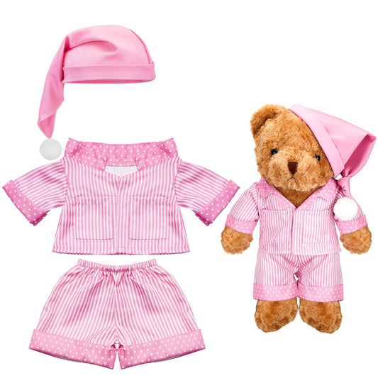 Civaner Stripe Bear Clothes pink shirt set, perfect for cozy, stylish play
